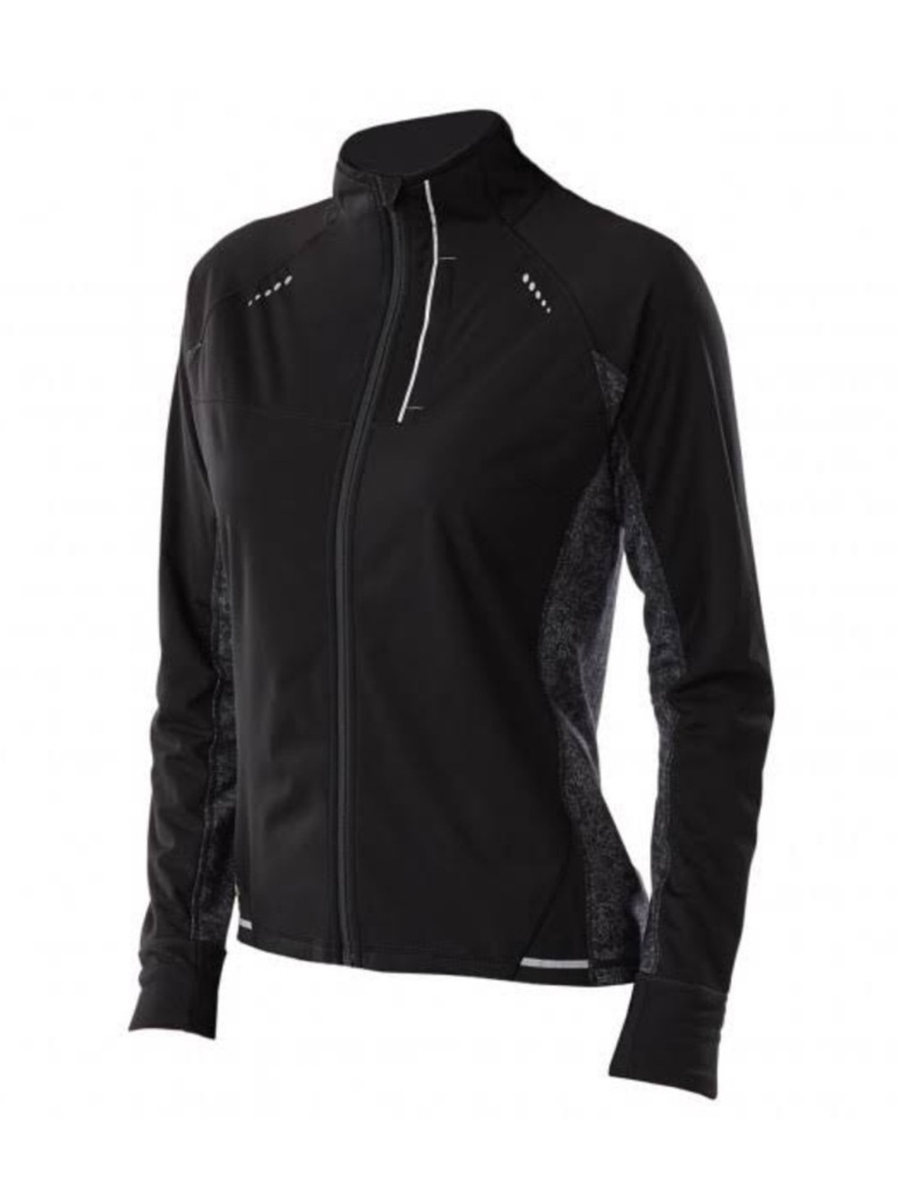 Smartwool PhD Black Full Zip Merino Wool Running Jacket Small Reflective